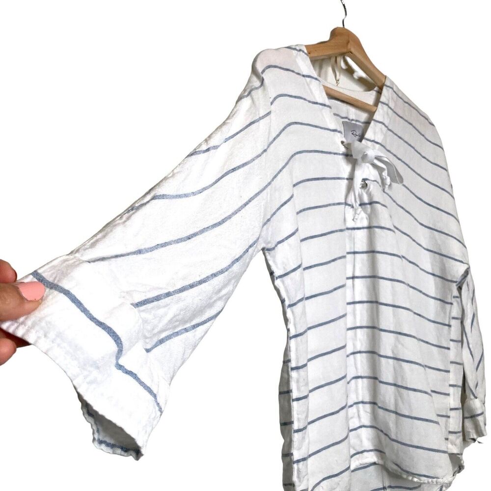 Rails Lily Positano Stripe Tunic Top Xs Linen Ray… - image 5
